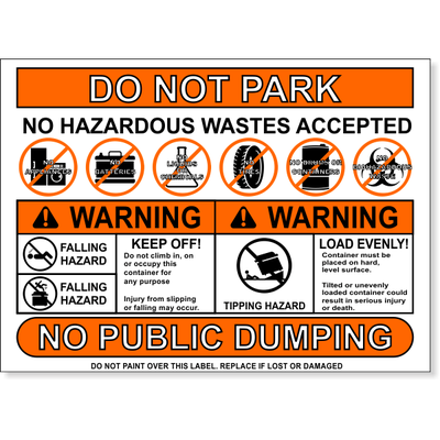 Multi Message Container Safety Decal | 8" x 11"