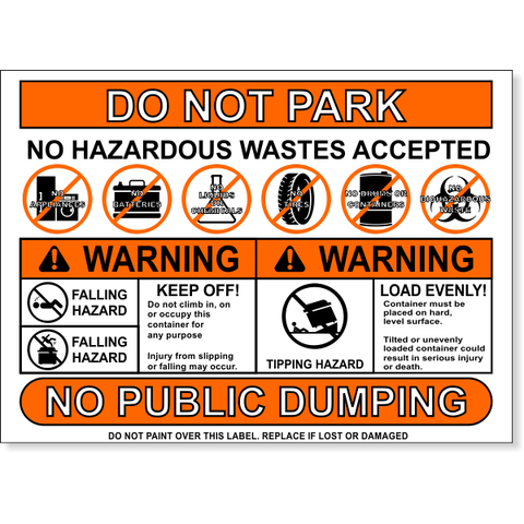 8" x 11" Multi Message Container Safety Decal