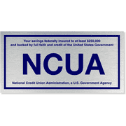 NCUA Blue / Silver Aluminum Wall Plate | 4" x 8"