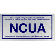 NCUA Blue / Silver Aluminum Wall Plate | 4" x 8"