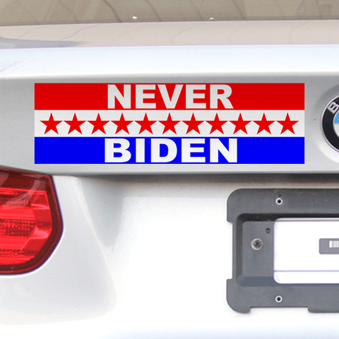 3" x 10" Never Biden Bumper Sticker