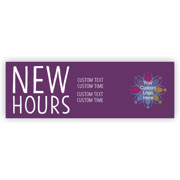 New Hours 2' x 6' Banner 