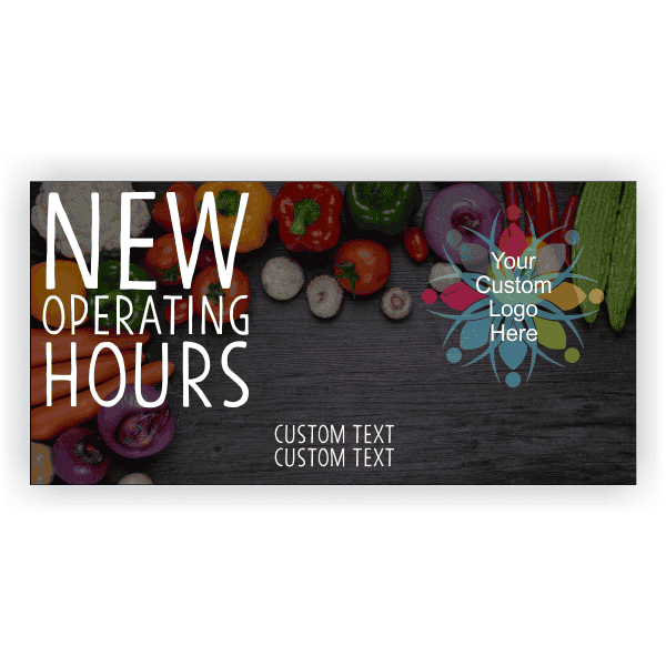 New Hours 3' x 6' Grocery Banner 