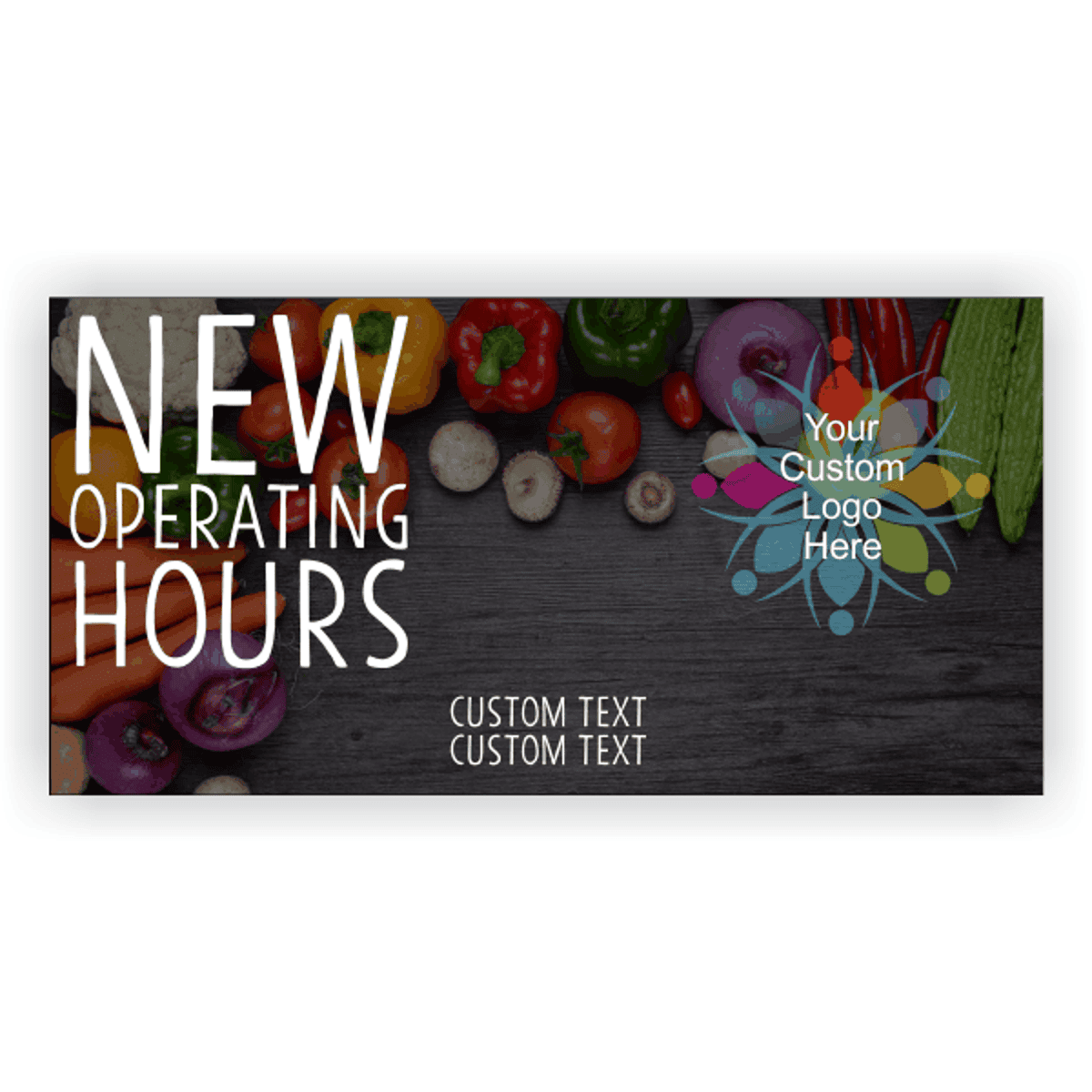 New Hours Grocery Banner - 3' x 6'