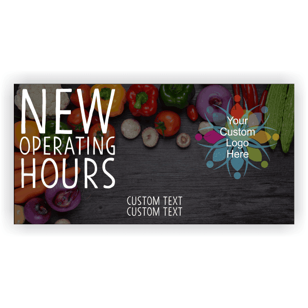New Hours 3' x 6' Grocery Banner 