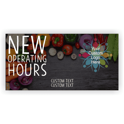 New Hours Grocery Banner - 3' x 6'