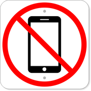 No Cell Phone 12" x 12" Aluminum Sign 