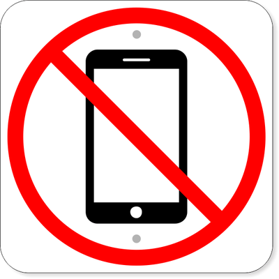 No Cell Phone Aluminum Sign | 12" x 12"