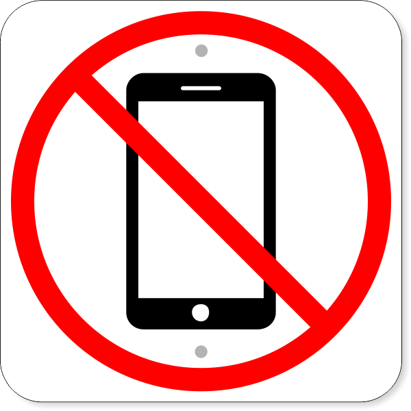 No Cell Phone 12" x 12" Aluminum Sign 