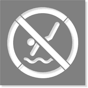 Choose Your Size No Diving Icon Stencil