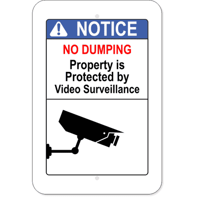 No Dumping Video Surveillance Aluminum Sign | 18" x 12"