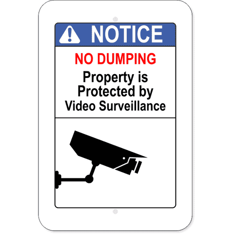 No Dumping Video Surveillance 18" x 12" Aluminum Sign