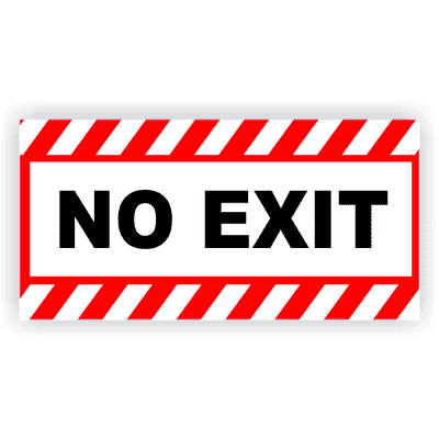 No Exit Vinyl Decal Red Stripes - 6" x 12"