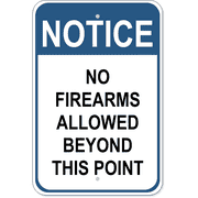 No Firearms Allowed 18" x 12" Aluminum Sign 
