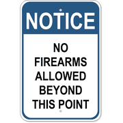 No Firearms Allowed 18" x 12" Aluminum Sign