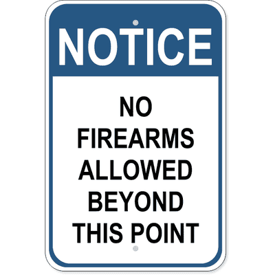 No Firearms Allowed Aluminum Sign | 18" x 12"