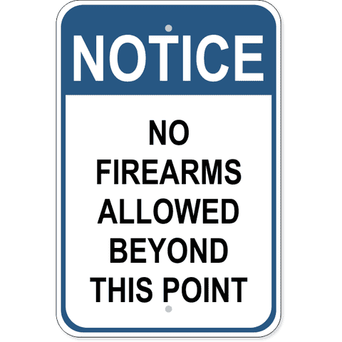 No Firearms Allowed 18" x 12" Aluminum Sign