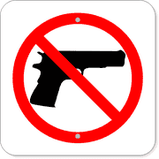 No Firearms 12" x 12" Aluminum Sign 