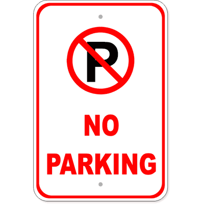 No Parking Aluminum Sign | 18" x 12"