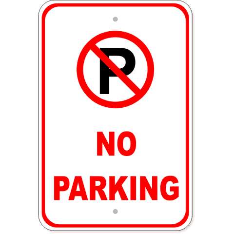 No Parking 18" x 12" Aluminum Sign
