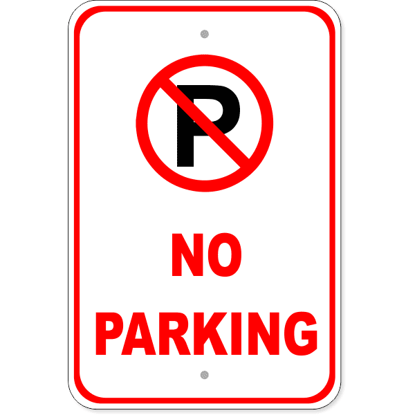 No Parking 18" x 12" Aluminum Sign