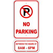 No Parking Hours Aluminum Sign Bundle
