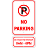 No Parking Hours Aluminum Sign Bundle