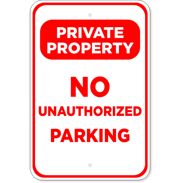 No Parking Private Property 18" x 12" Aluminum Sign