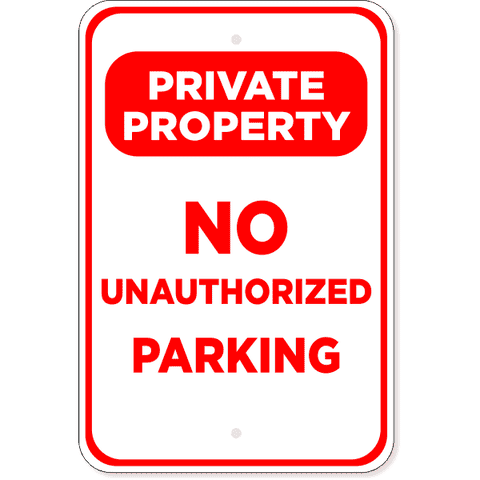 No Parking Private Property 18" x 12" Aluminum Sign