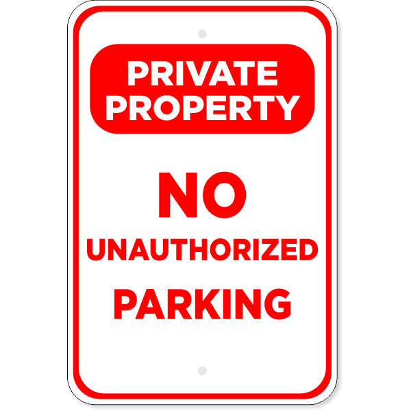 No Parking Private Property 18" x 12" Aluminum Sign