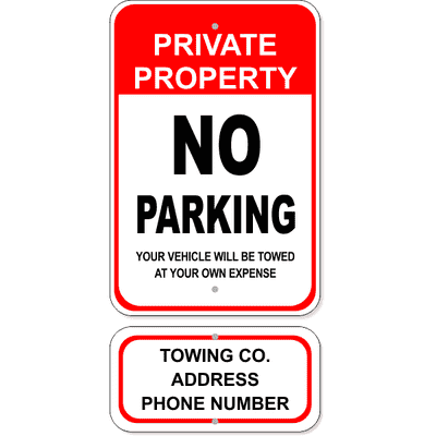No Parking Tow Sign Bundle