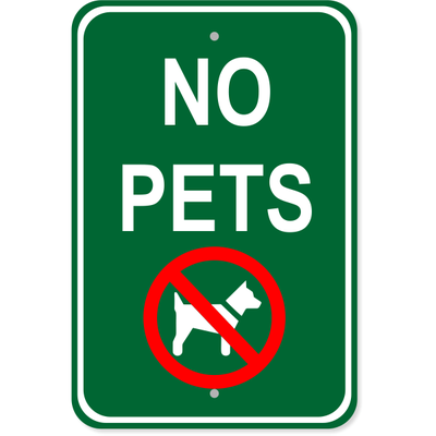 No Pets Aluminum Sign | 18" x 12"