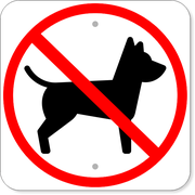 No Pets Square 12" x 12" Aluminum Sign 