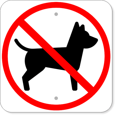 No Pets Square Aluminum Sign | 12" x 12"