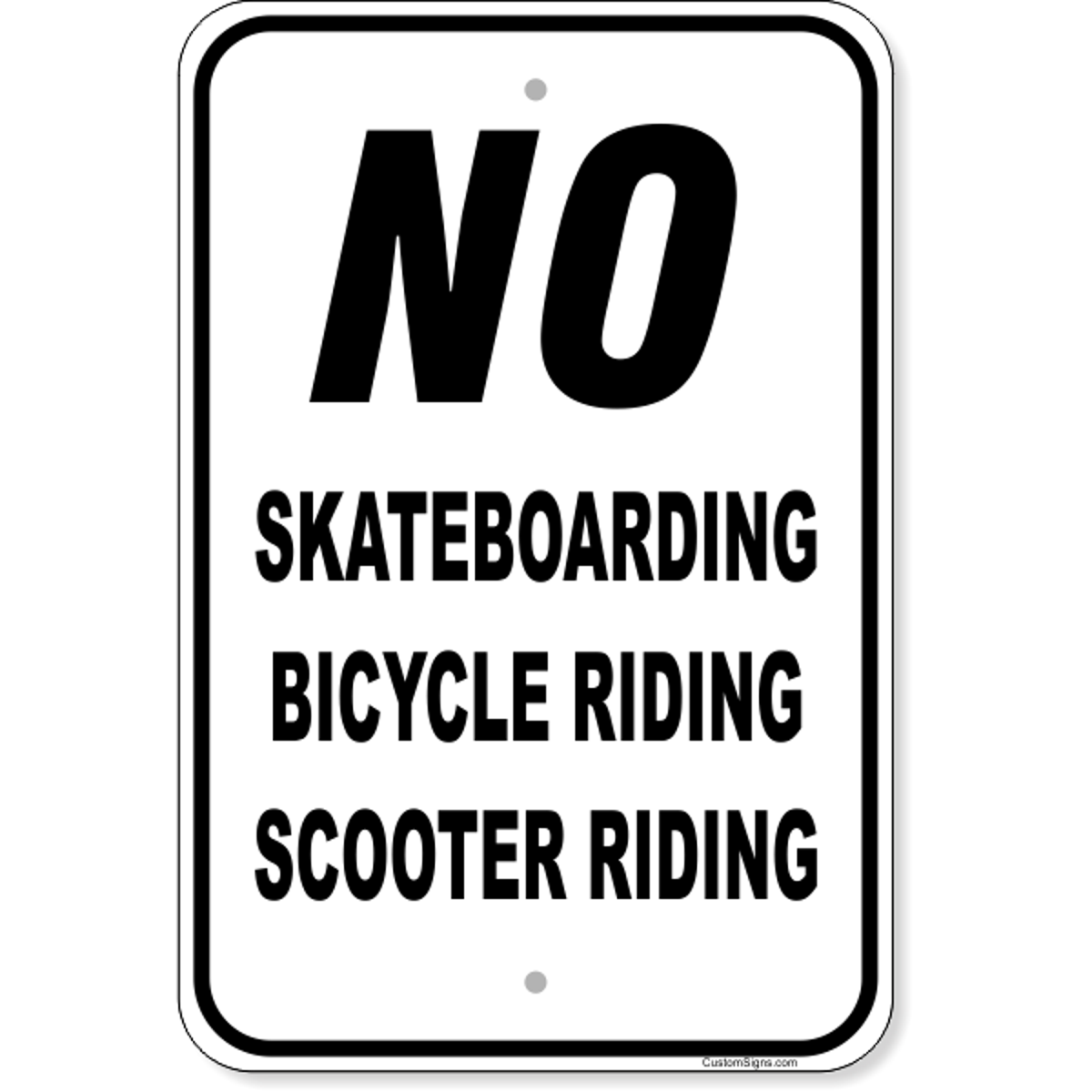 No Riding Aluminum Sign | 18" x 12"