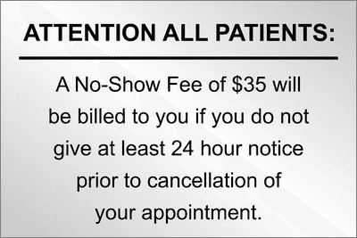 No Show Fee to Patients Custom