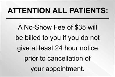 No Show Fee to Patients Custom