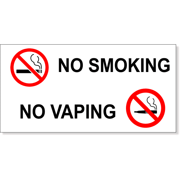NO SMOKING NO VAPING Symbols 3" x 6" Vinyl Decal