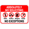 No Soliciting Anything Aluminum Sign | 12" x 18"