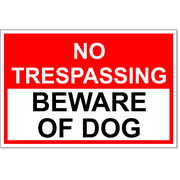 4" x 6" No Trespassing Beware of Dog Decal