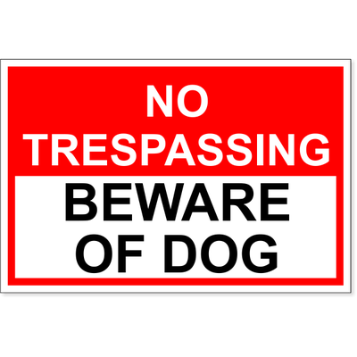 No Trespassing Beware of Dog Decal | 4" x 6"