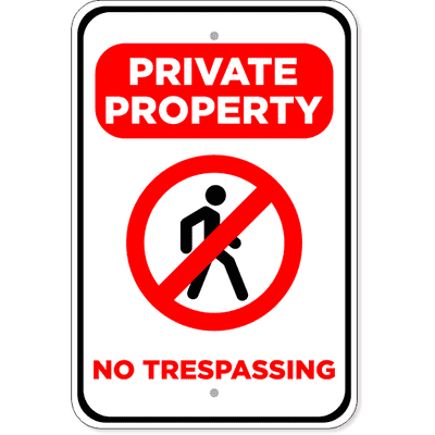 No Trespassing Private Property Aluminum Sign | 18" x 12"