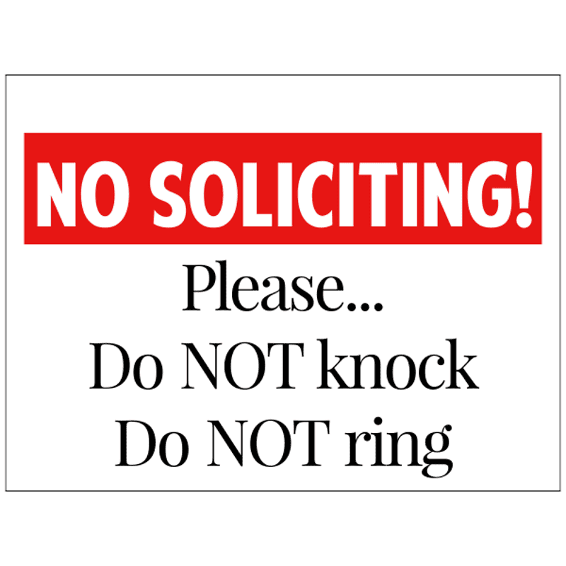 No Soliciting Yard Sign