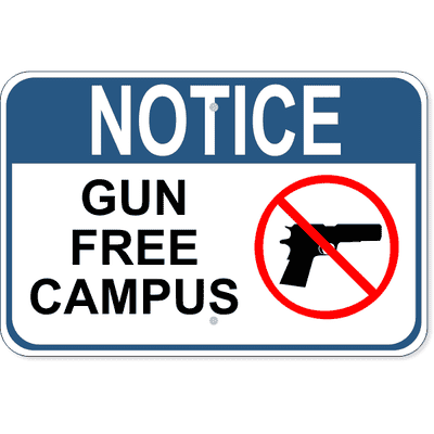 Notice Gun Free Campus Aluminum Sign | 12" x 18"