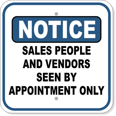 Notice Seen By Appointment Aluminum Sign | 12" x 12"