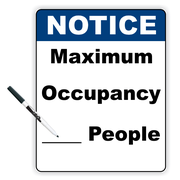 Notice Write in Maximum Occupancy 8" x 10" Dry Erase Sign
