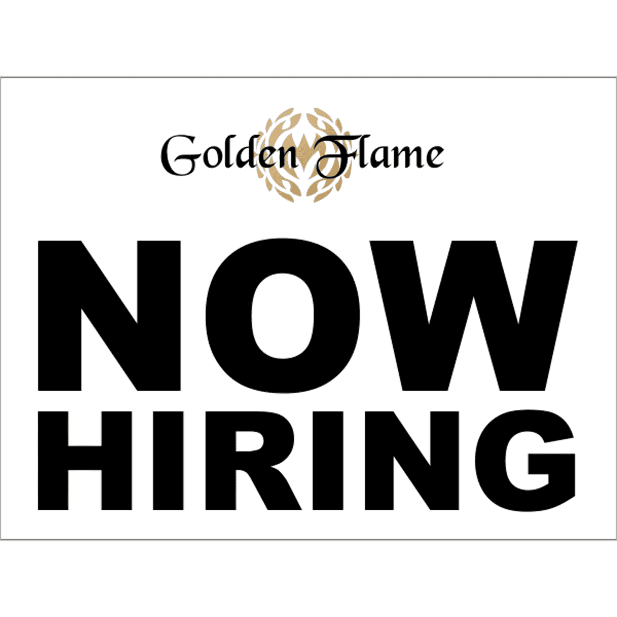 Now Hiring Logo Sign