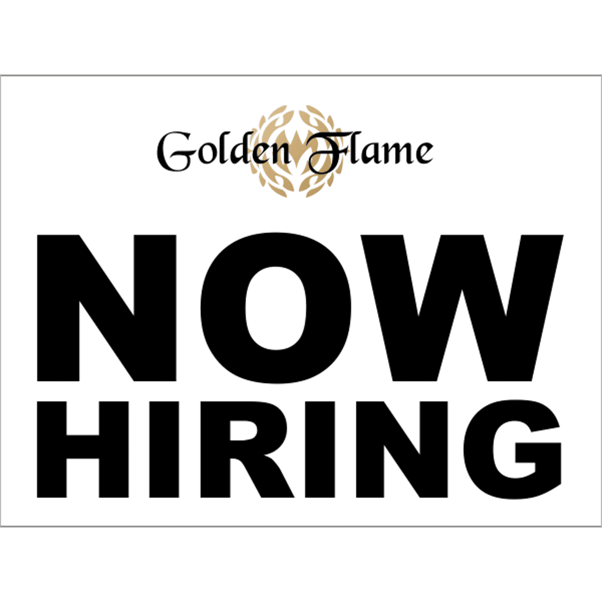 Now Hiring Logo Sign