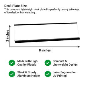 Desk Plate Size Infographic