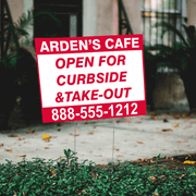 Custom Curbside and Take Out Yard Sign